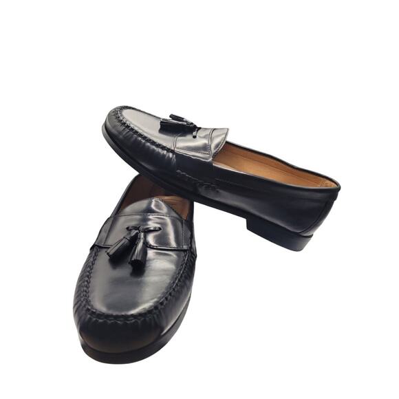 Johnson & Murphy Mens Loafers Black Tassels Leather Sheep Skin Sz 13M - Picture 5 of 8